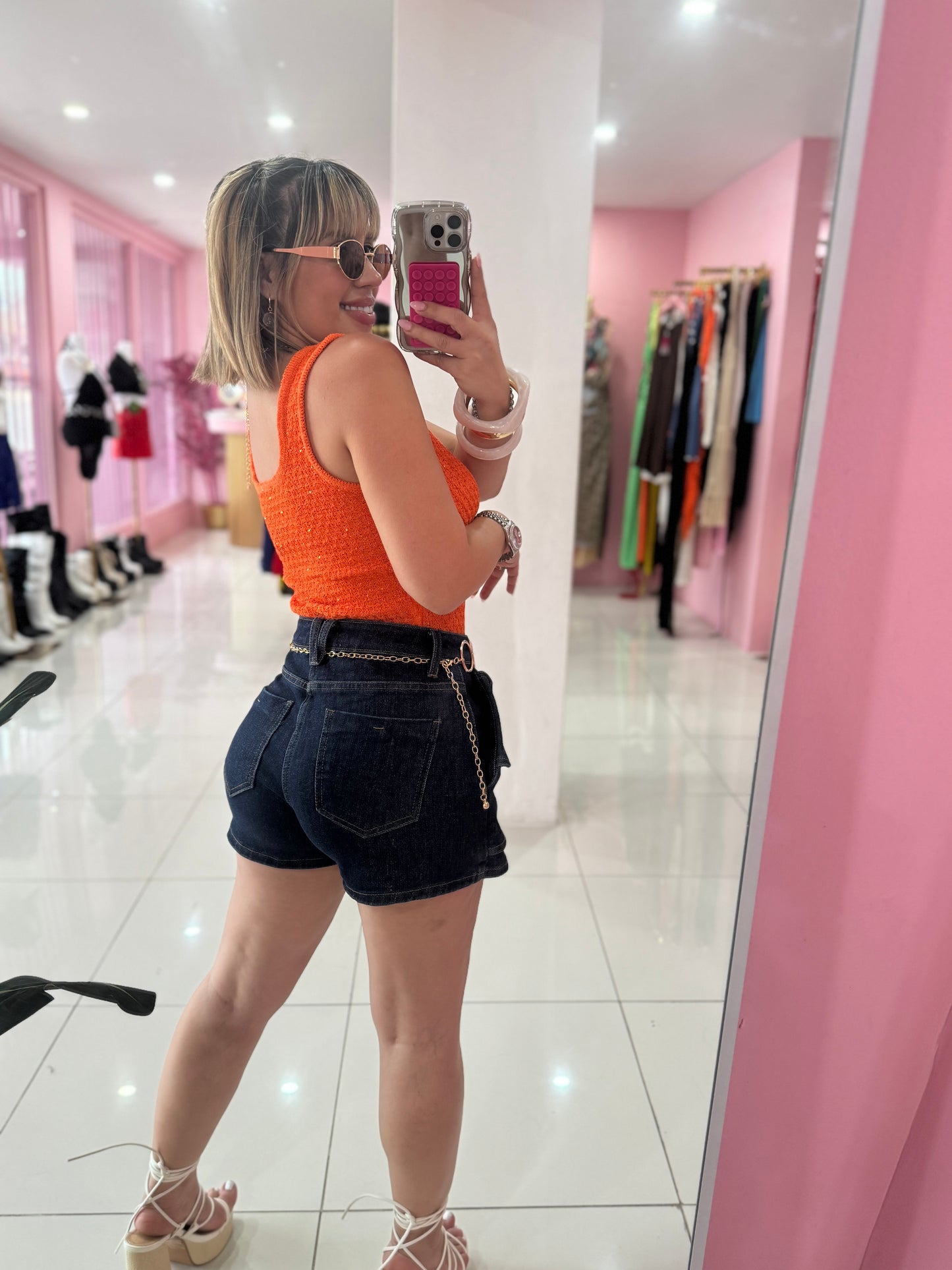 Orange cute tank top