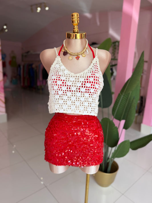 Crochet Ivory top