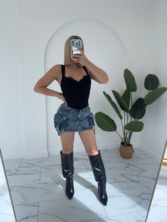 Cargo Denim Skort