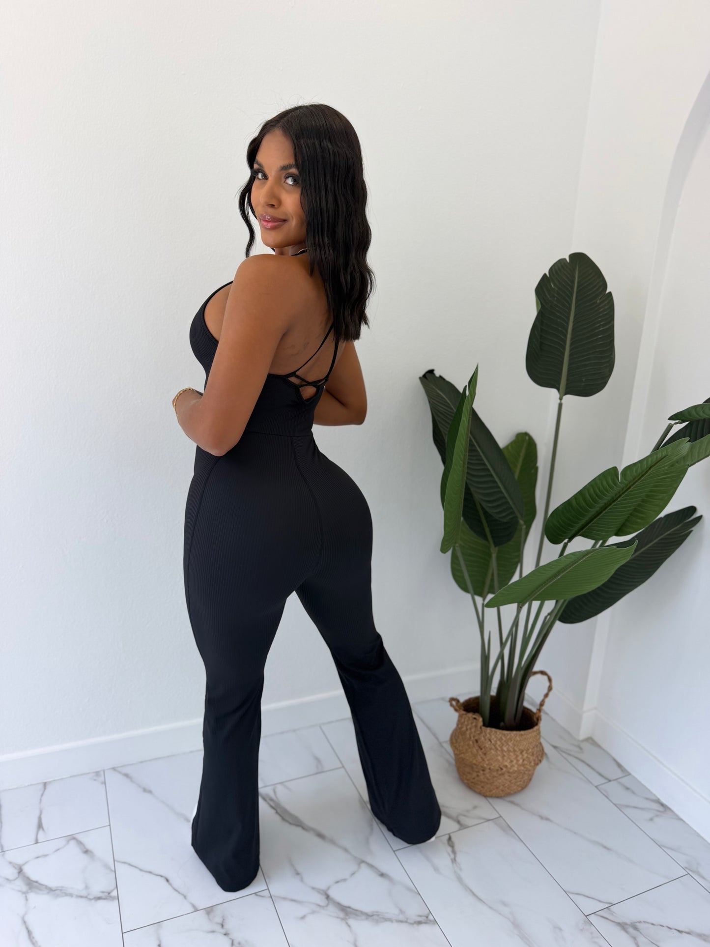 Textura palazzo jumpsuit