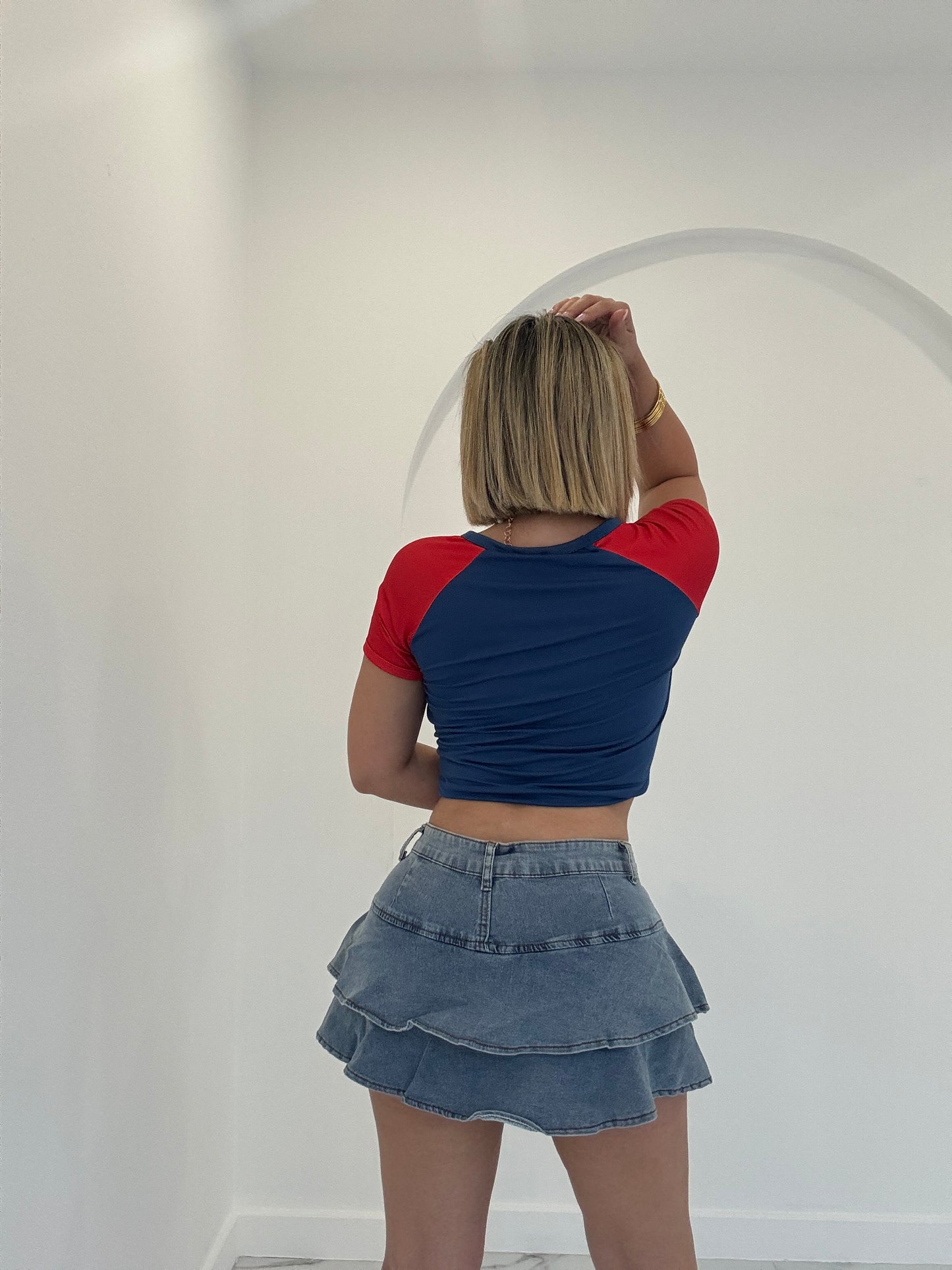 Mini skort denim
