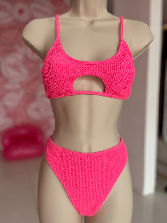 High Waist Pink bikini set