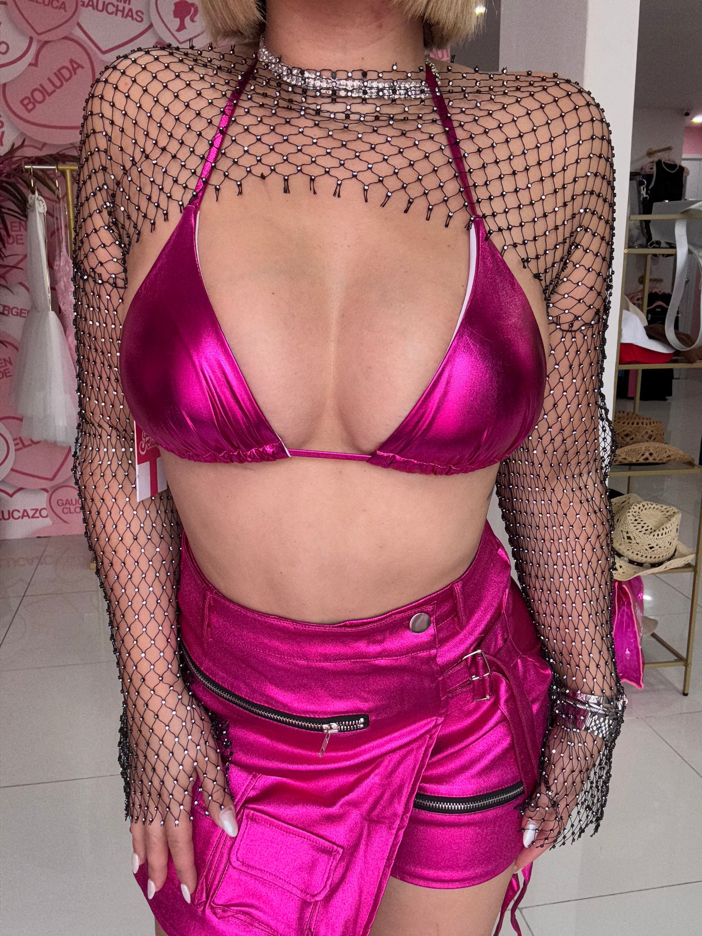 Leather Triangulito Top