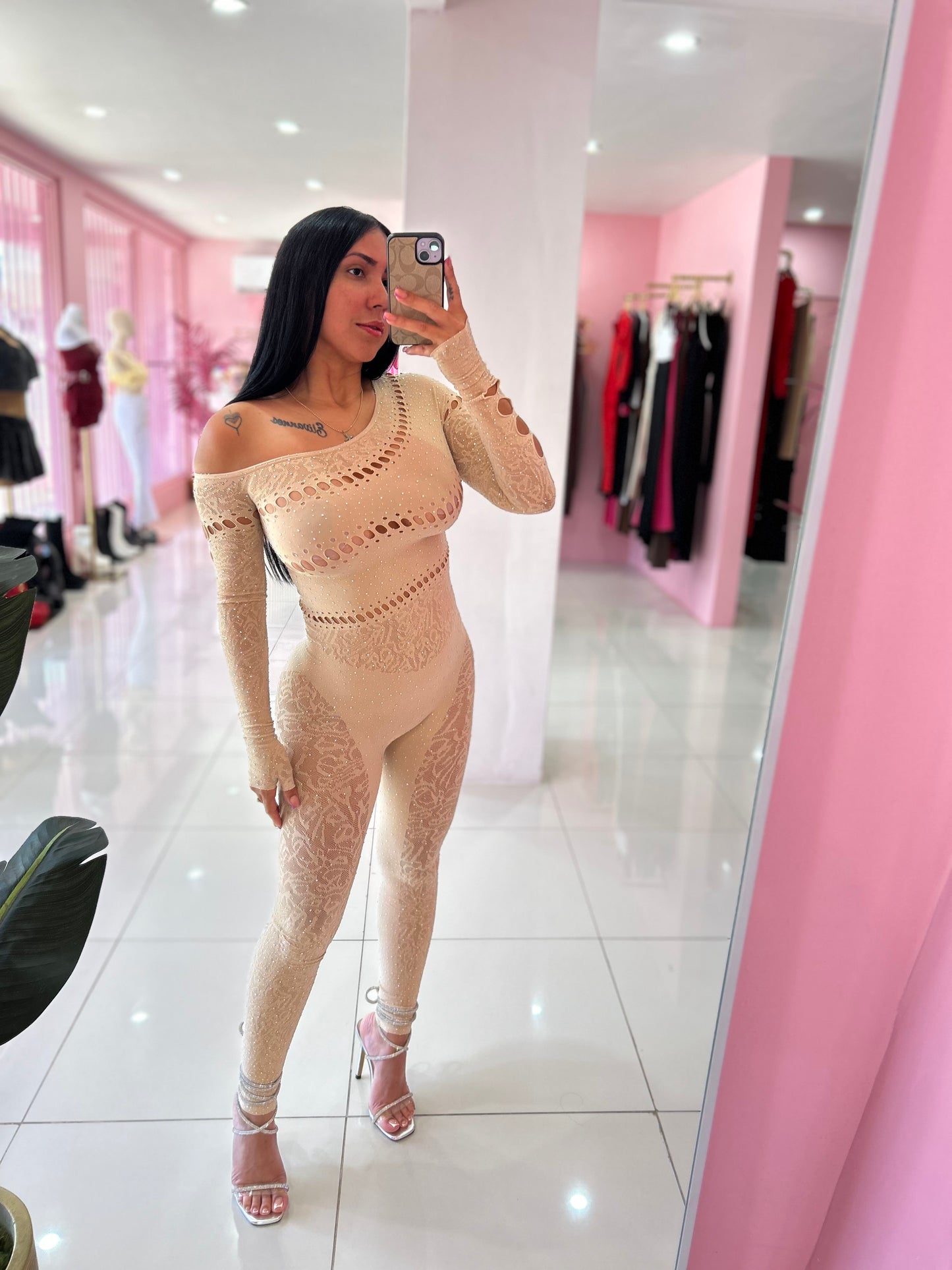 OS Rhinestone Jumpsuit