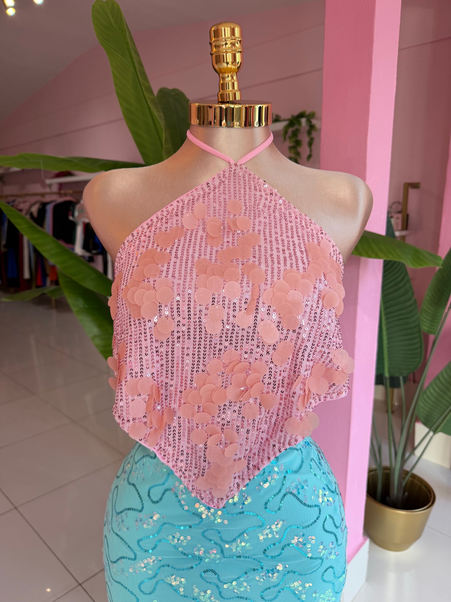 Diamante sequins top
