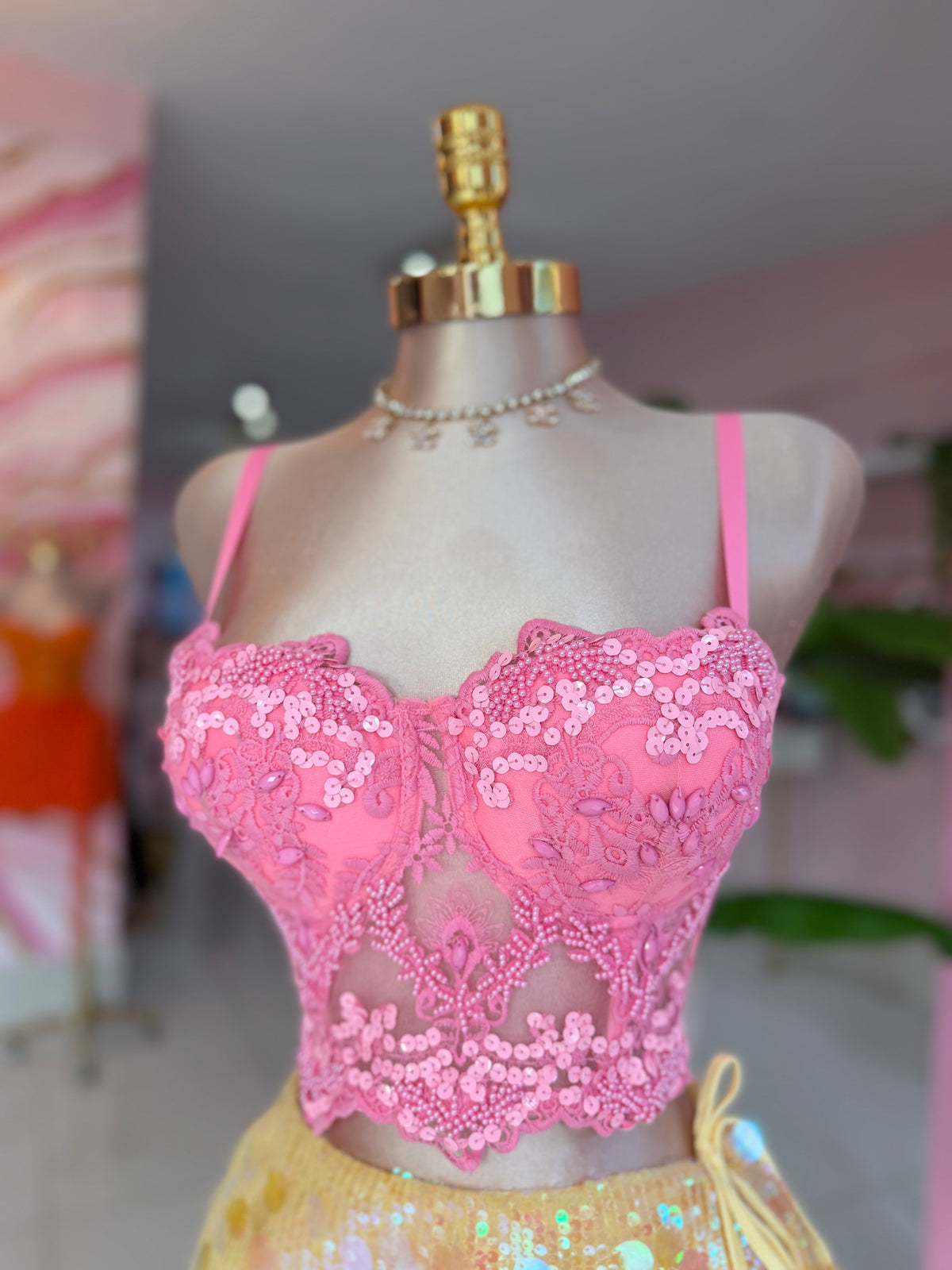 Fancy crop corset