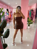 Leather mini dress