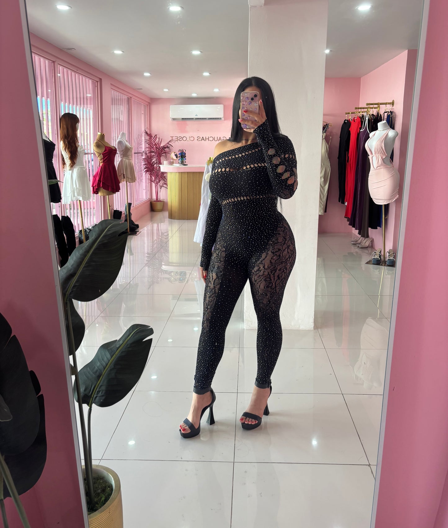 OS Rhinestone Jumpsuit