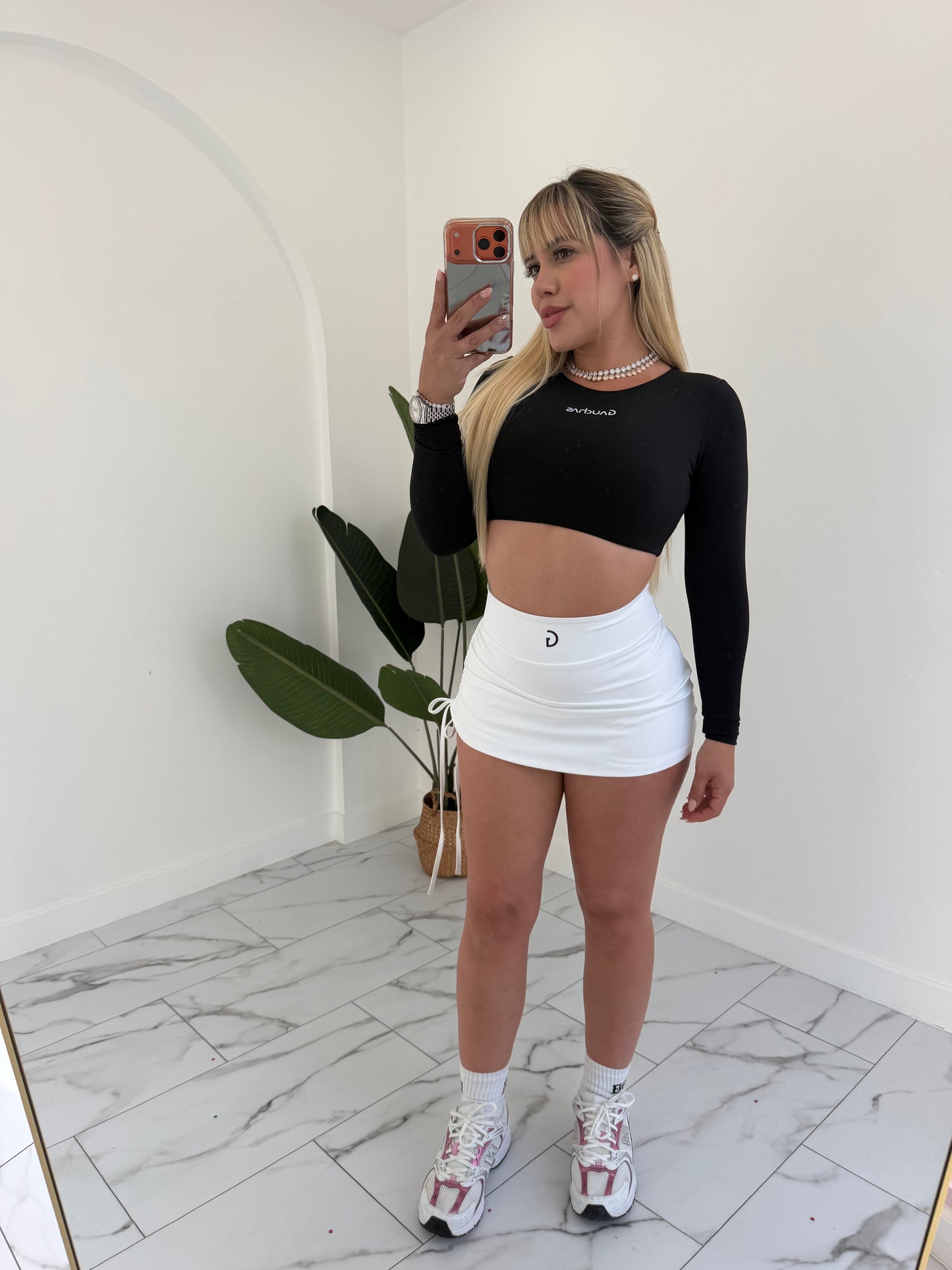 White MINI skort ajustable