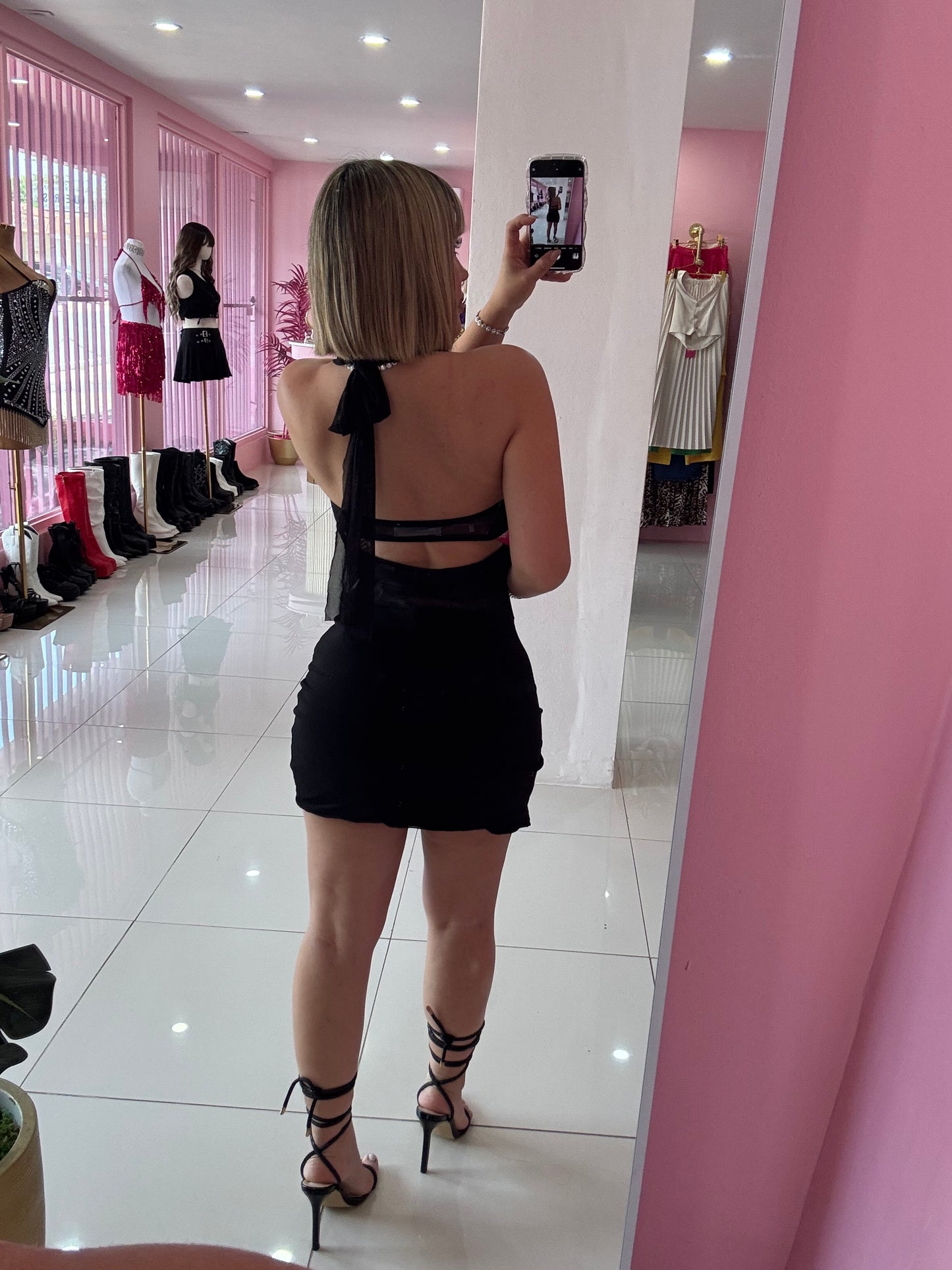 Mesh Halter Dress