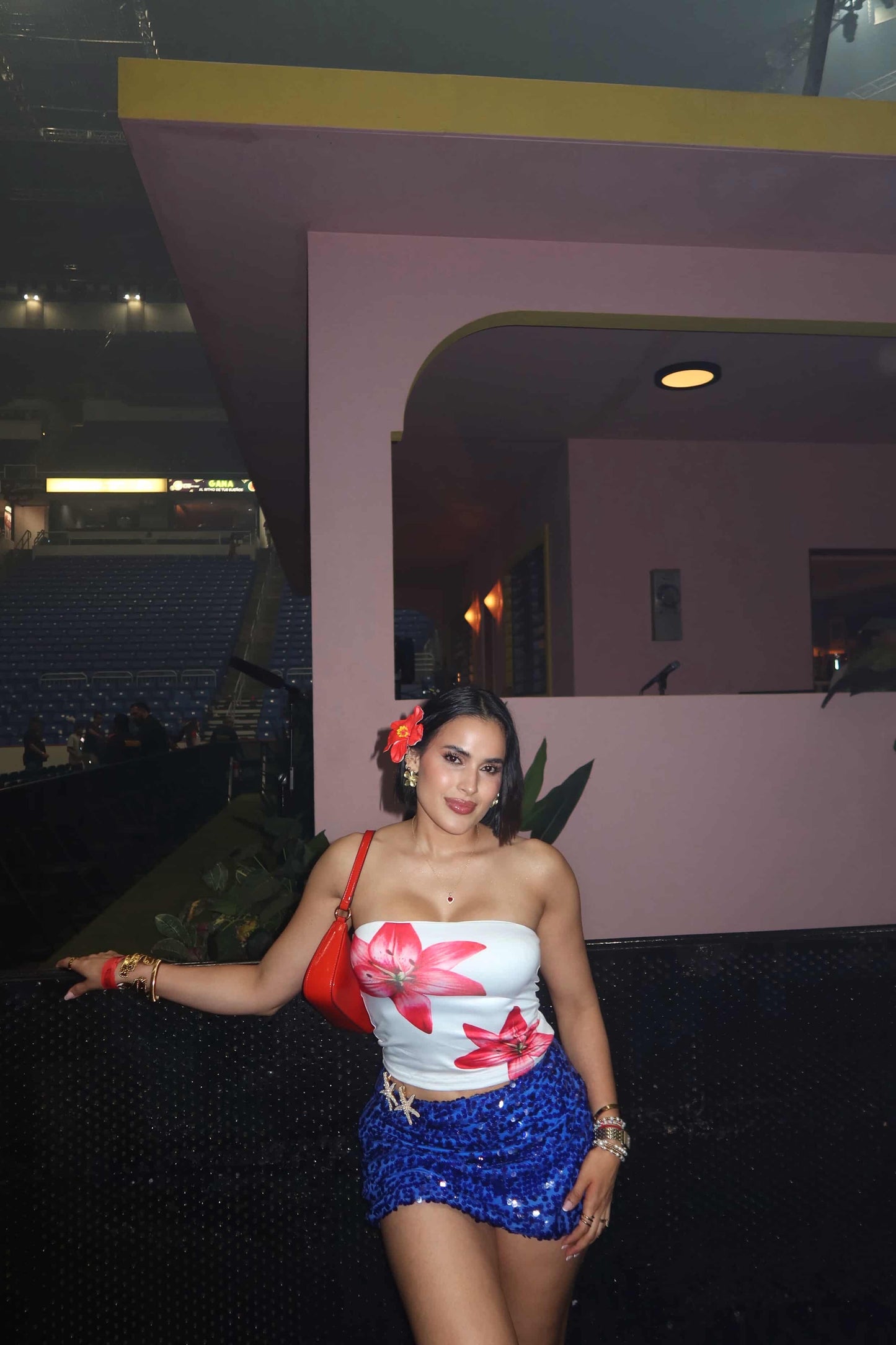 Hibiscus Strapless top
