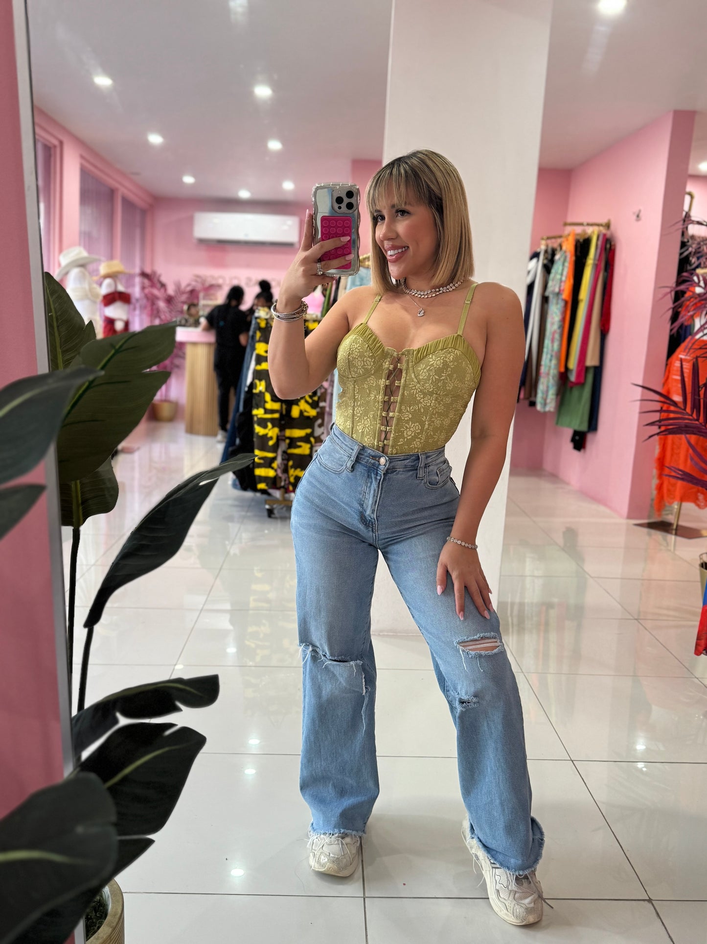 Mom jean vibrant