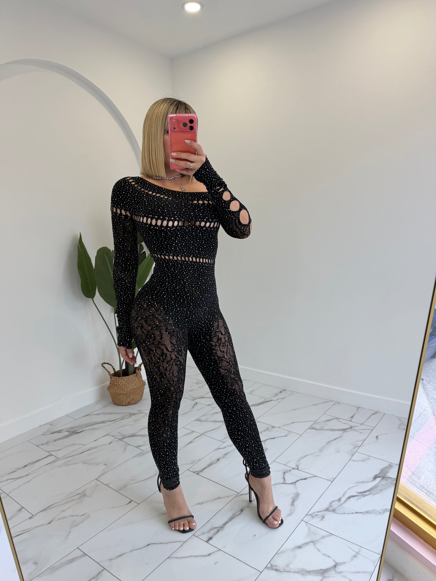 OS Rhinestone Jumpsuit