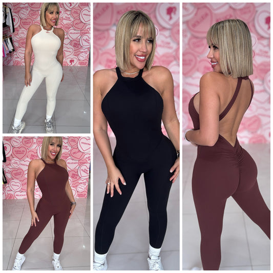 Skinny Neck Sport Jumpsuit