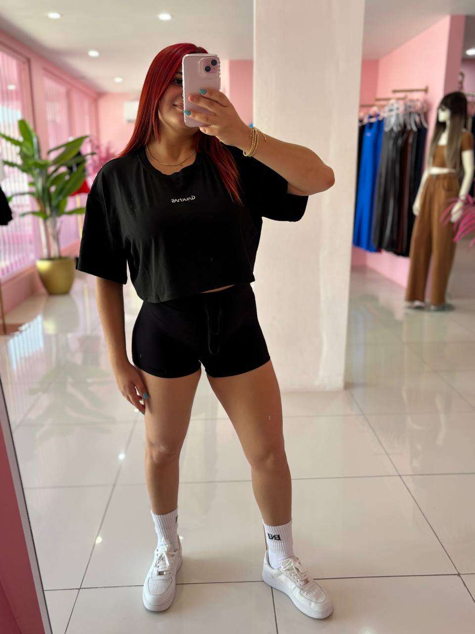 Crop top oversize short set