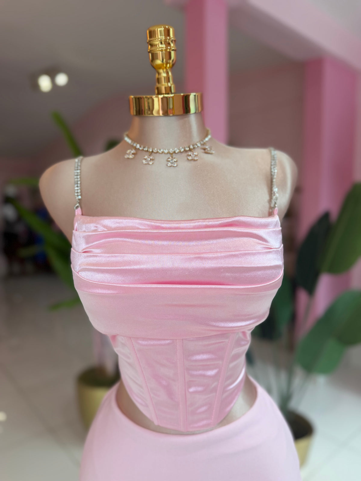 Satin Corset Rhinestone