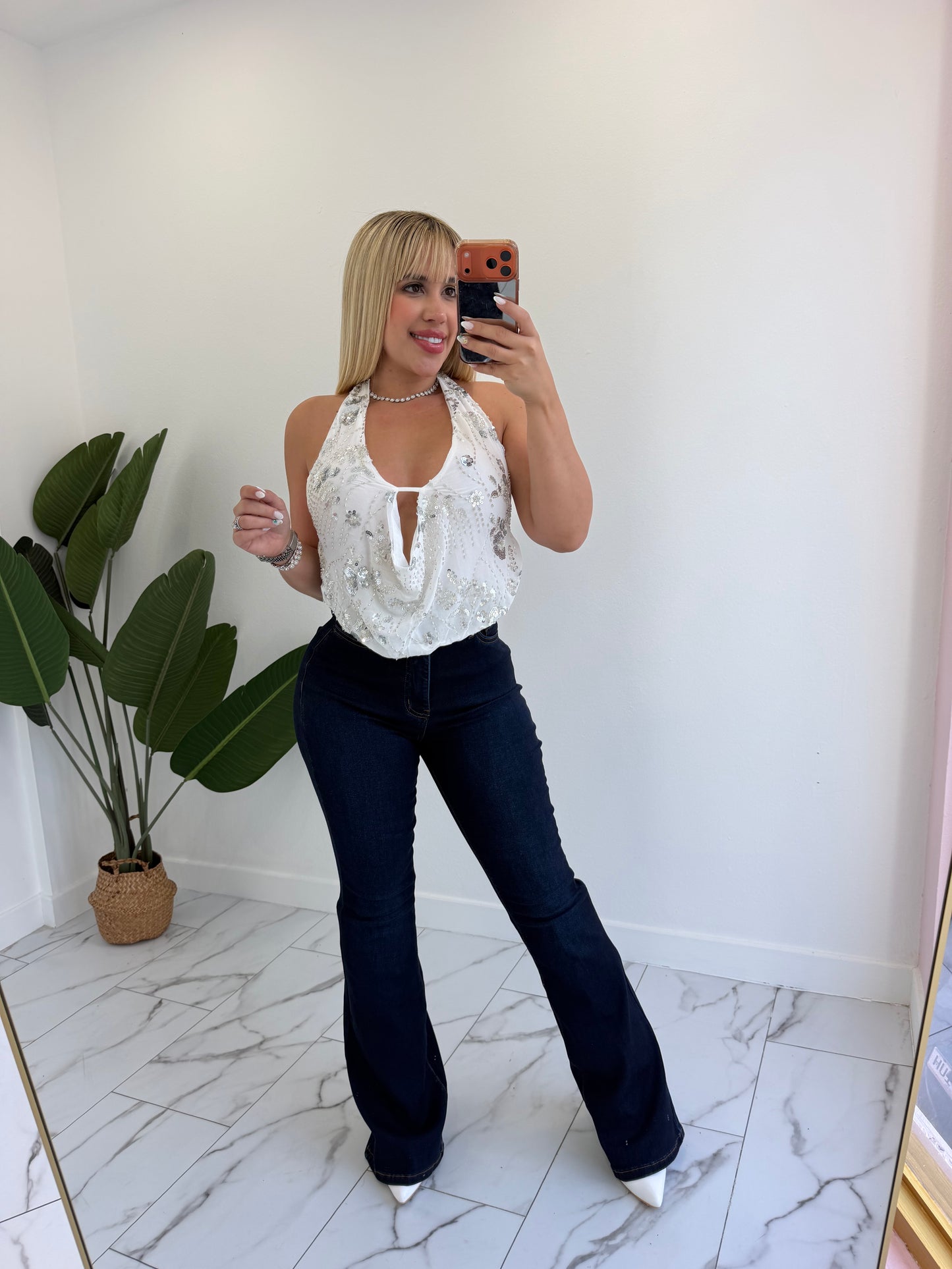 Fancy Sequins Halter top