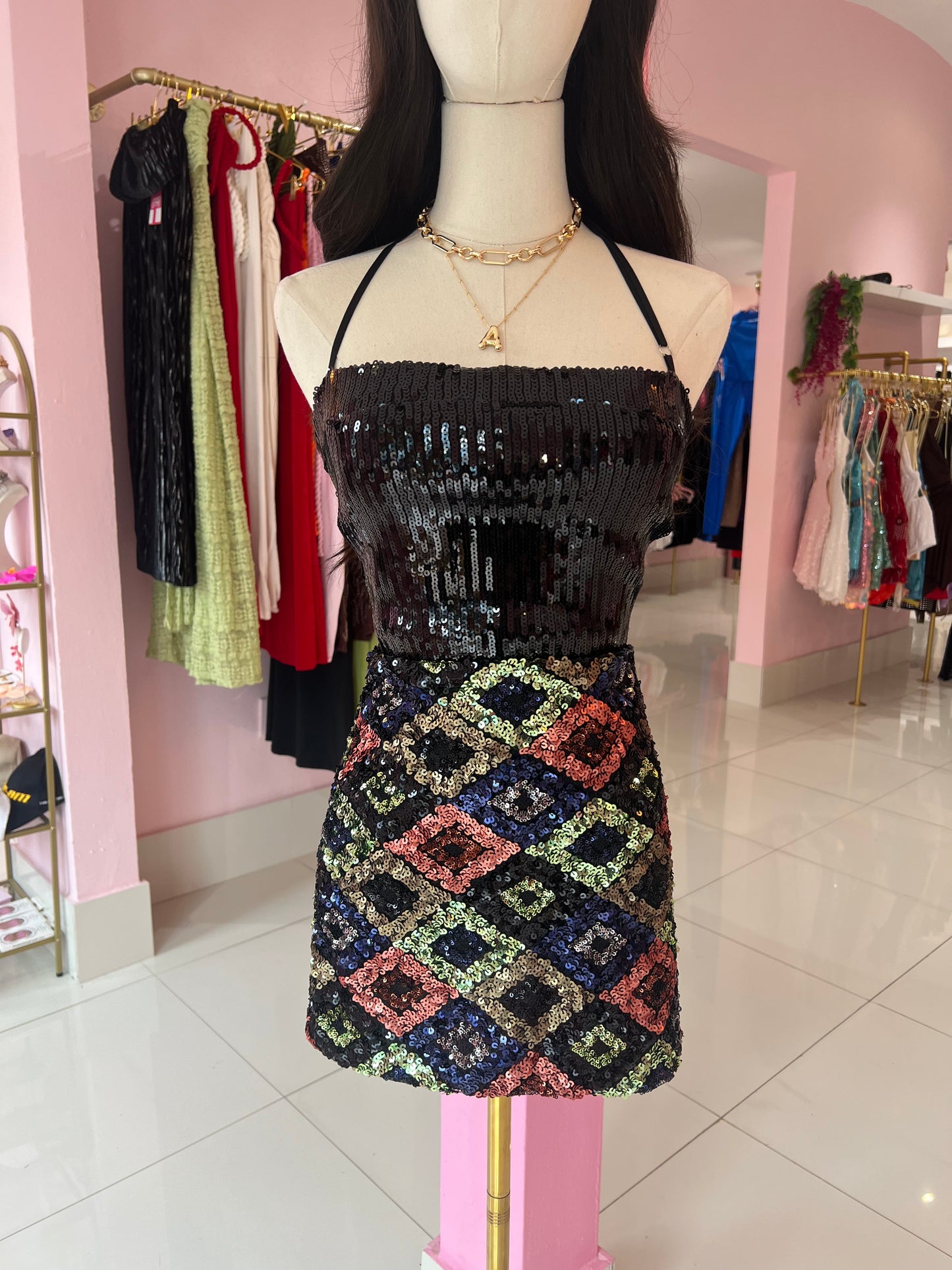 Strapless Sequins Top