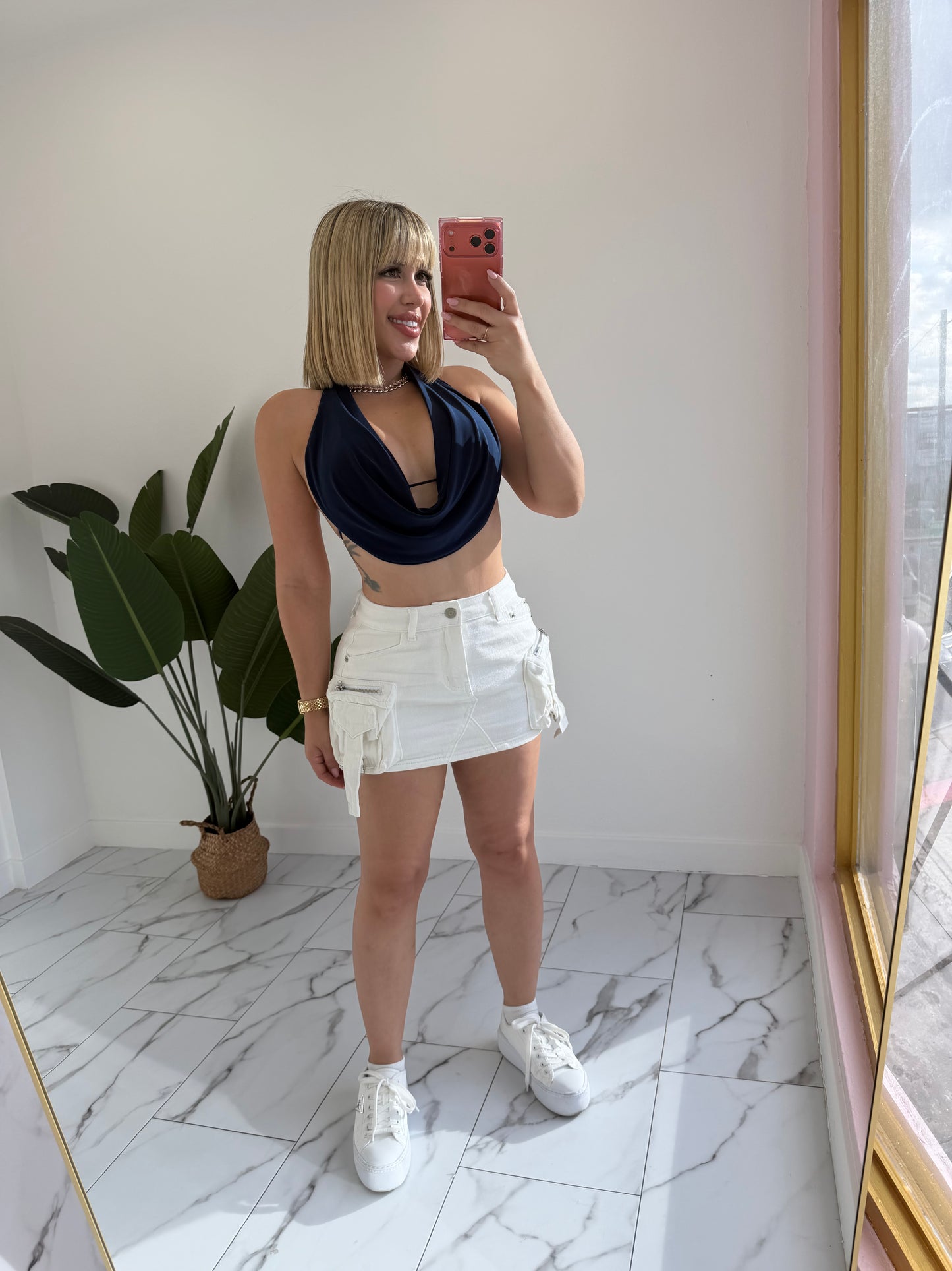 Cargo Denim Skort