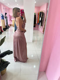 Satin Rose Long Dress
