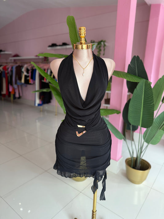 Mesh detail dress