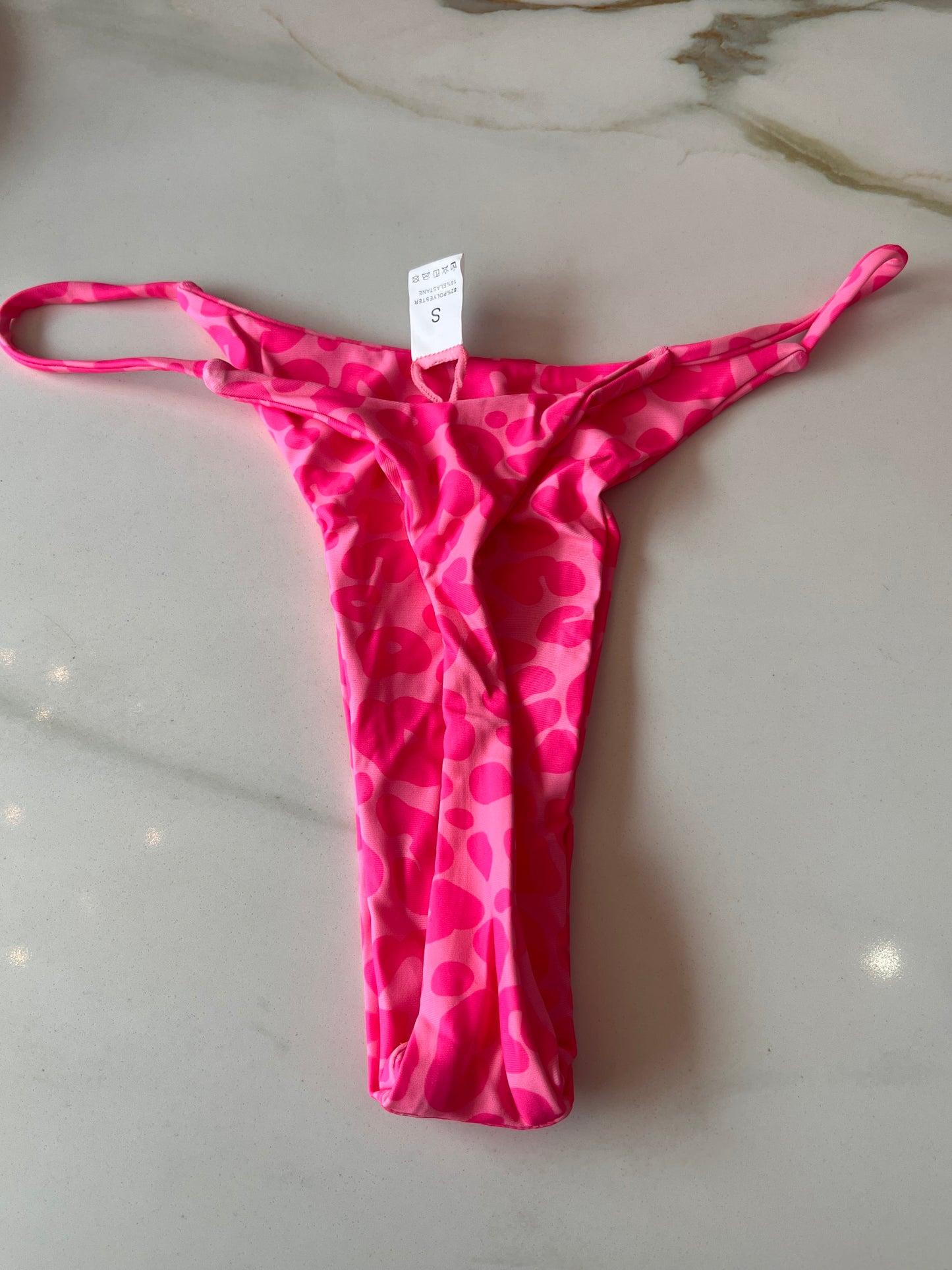 Pink animal print tanga set