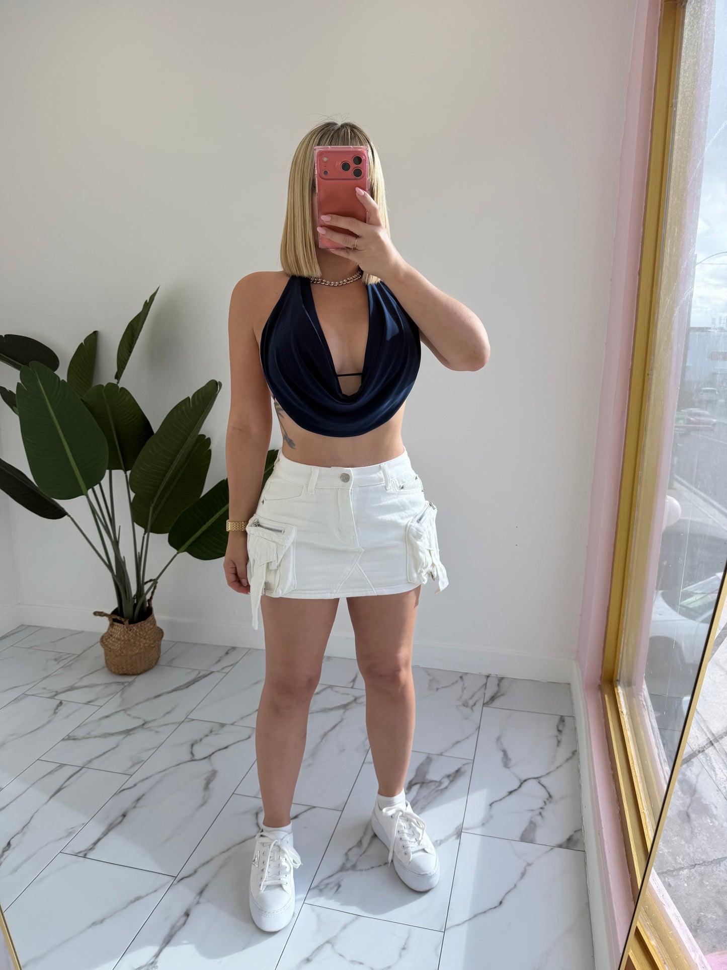Cargo Denim Skort
