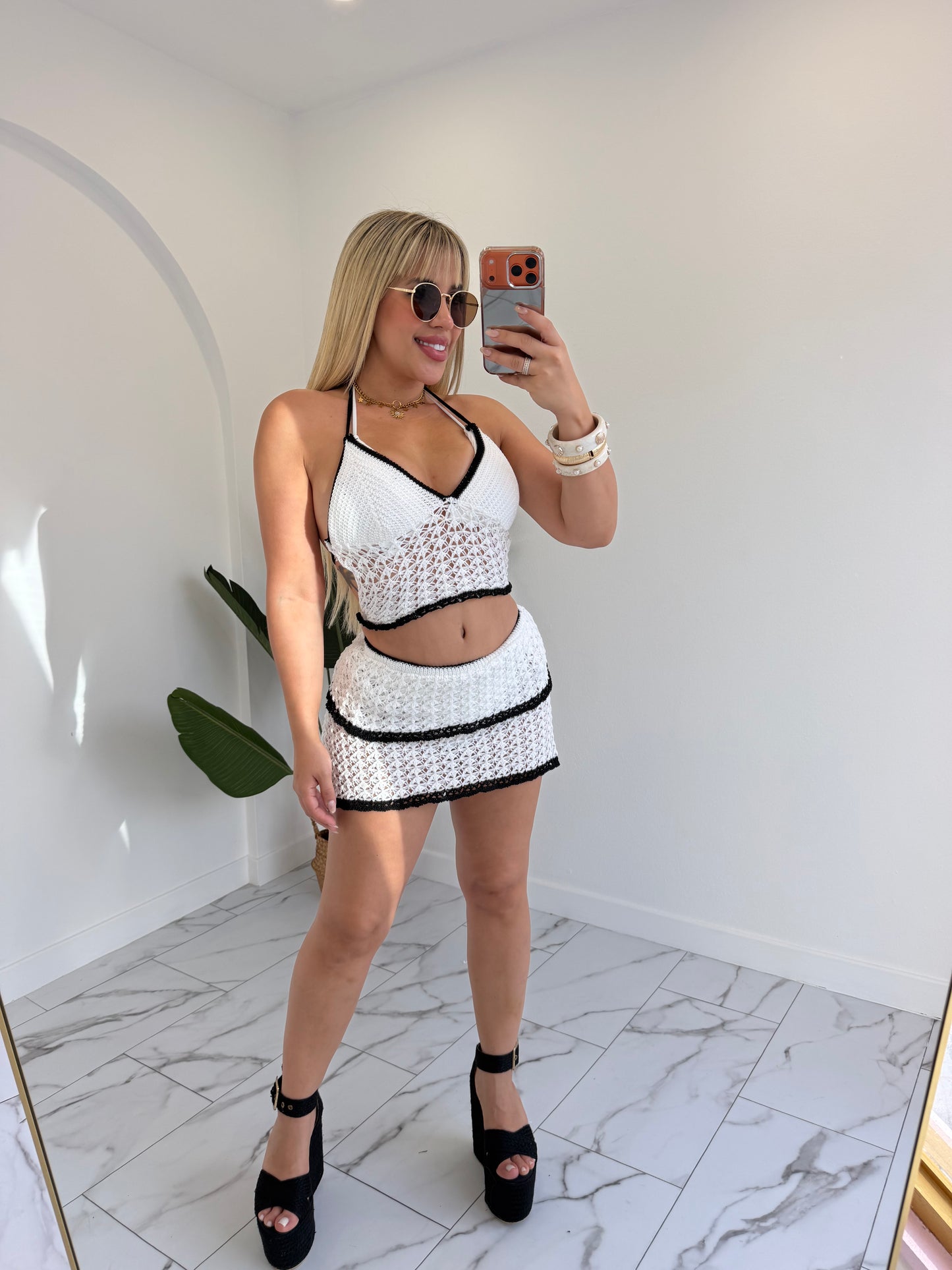 Crochet skirt set BN