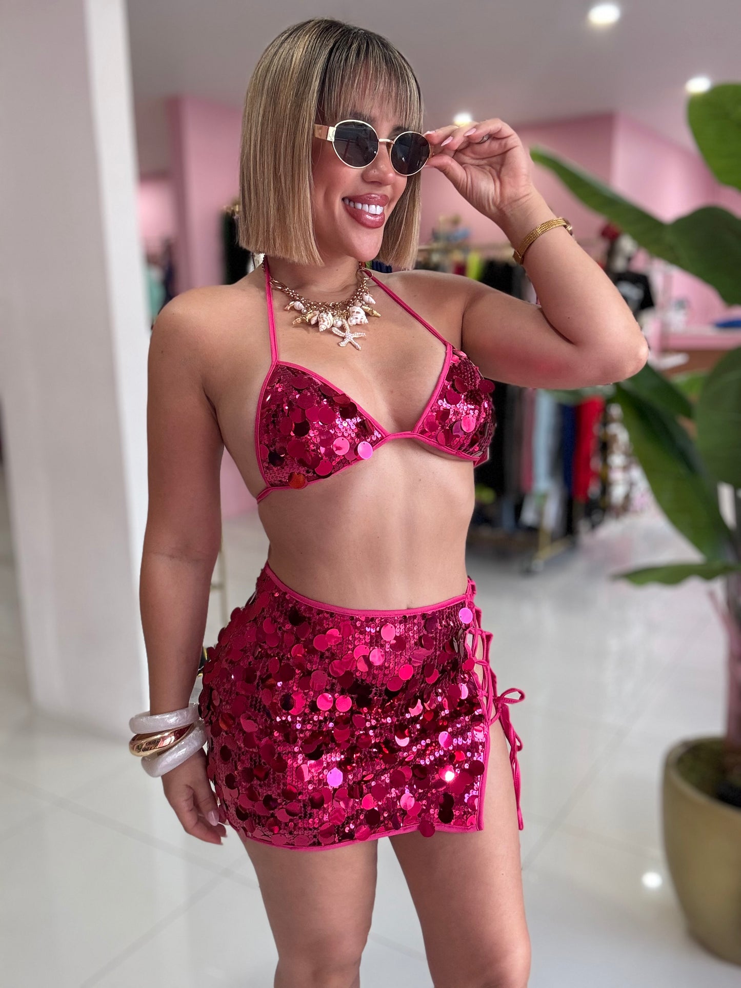 Sequins colors sexy set