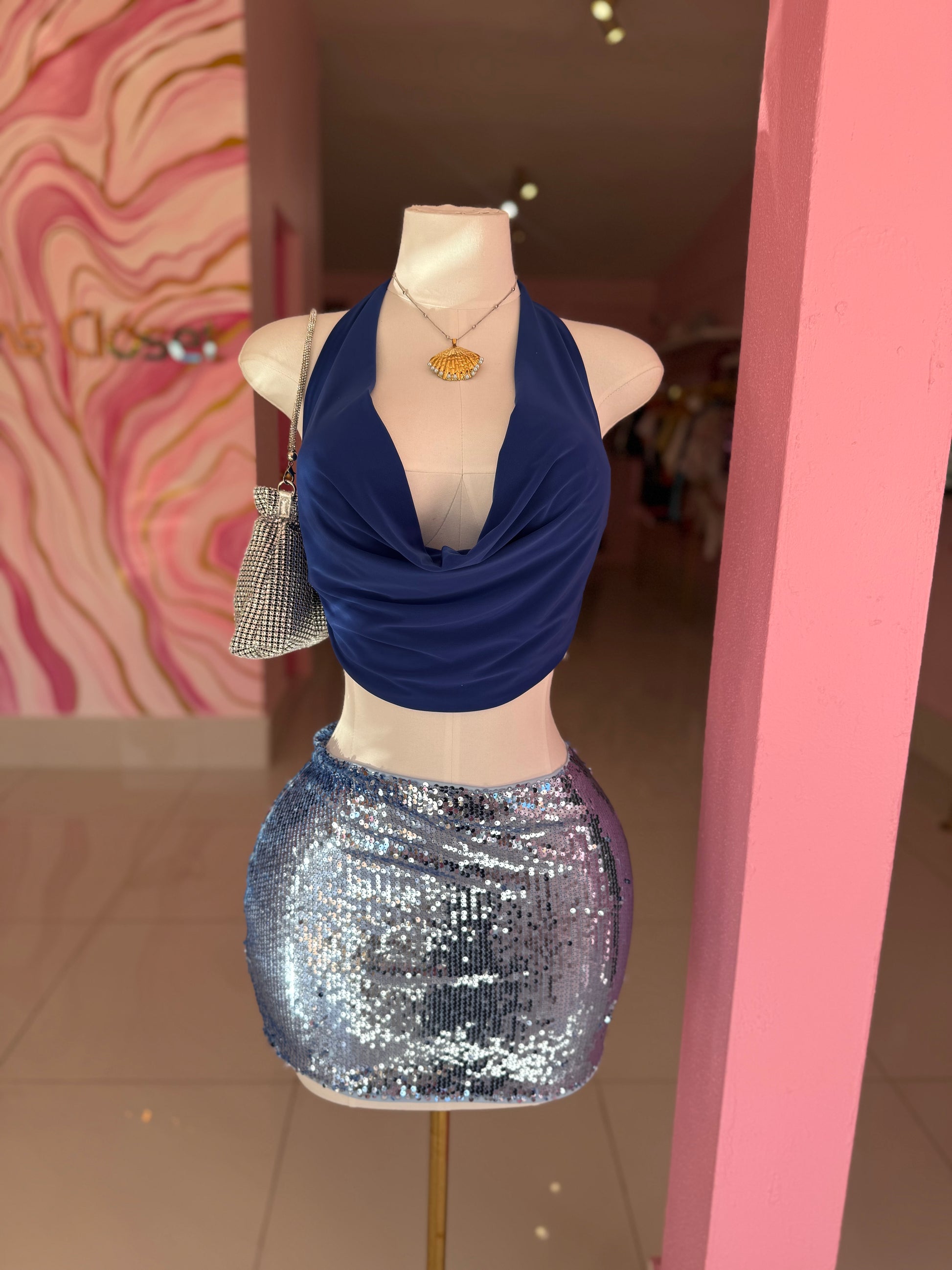 Halter escote top