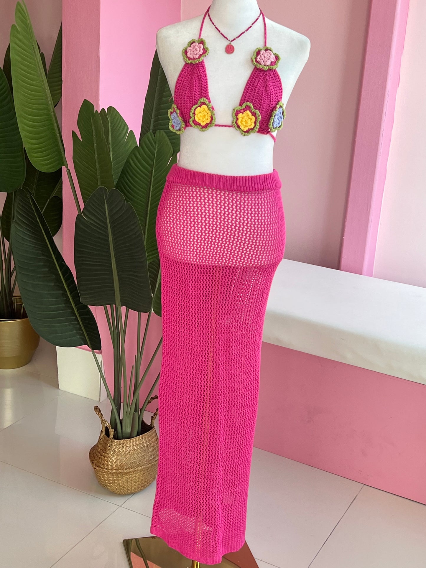 Flower Crochet Maxi set