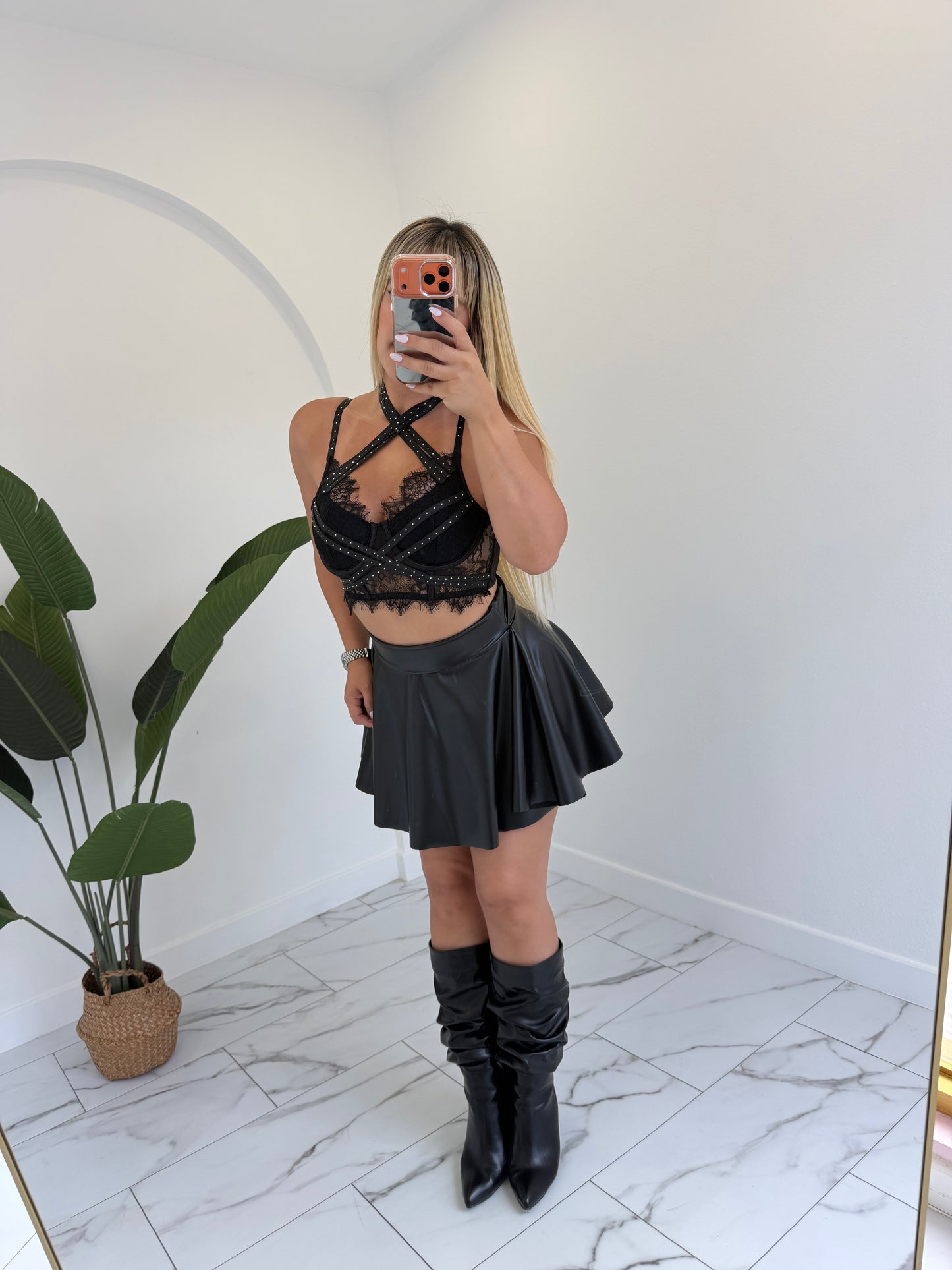 Campana Leather Skirt