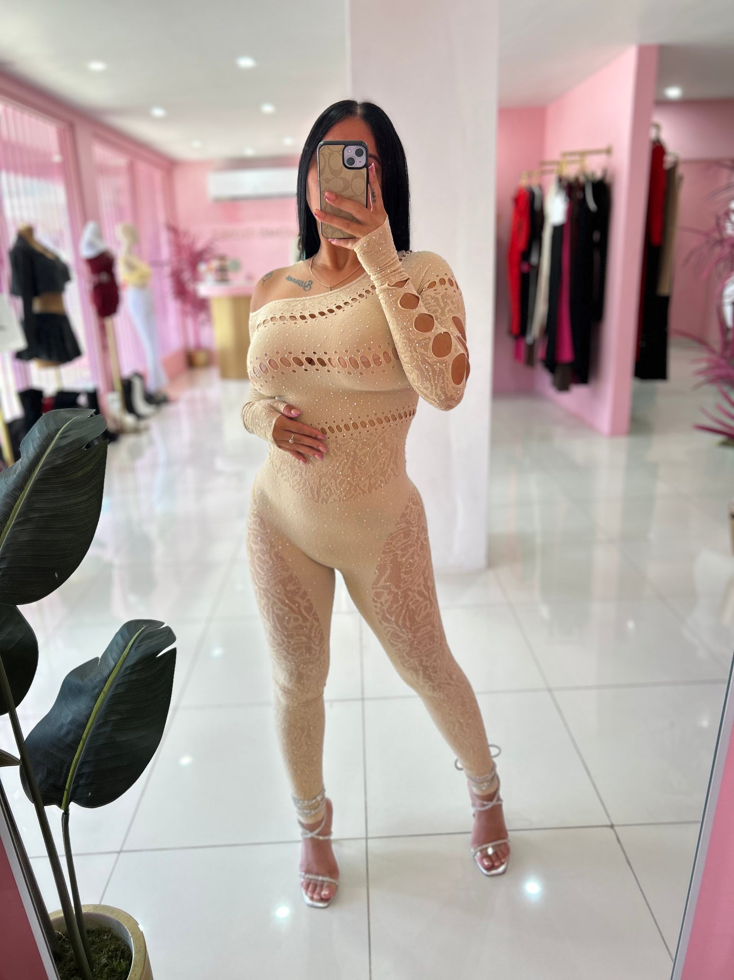 OS Rhinestone Jumpsuit