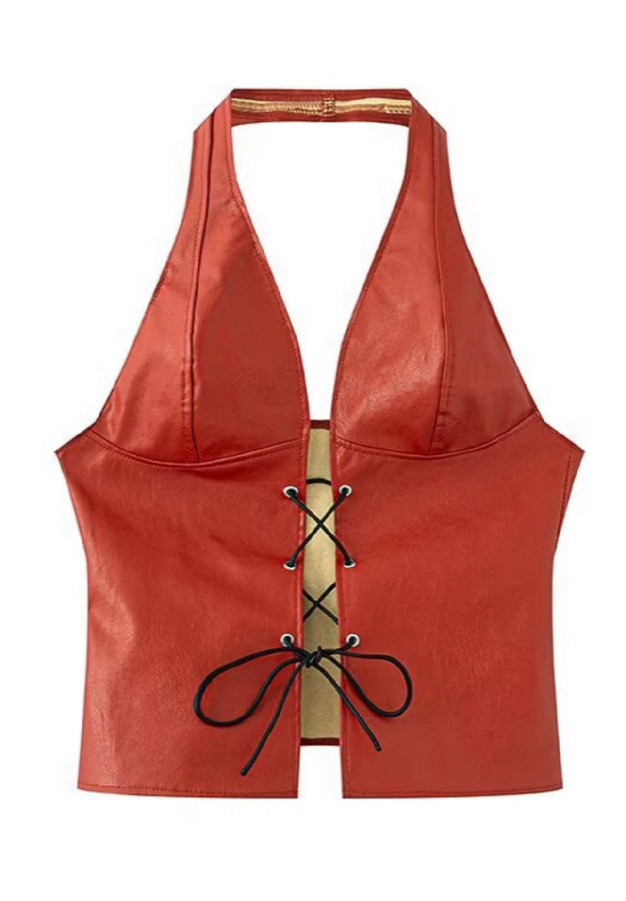 Halter leather top