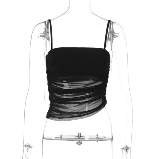 Ruched mesh top