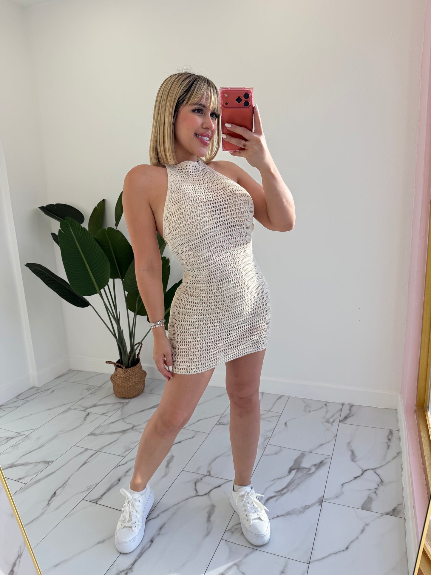 Halter crochet dress