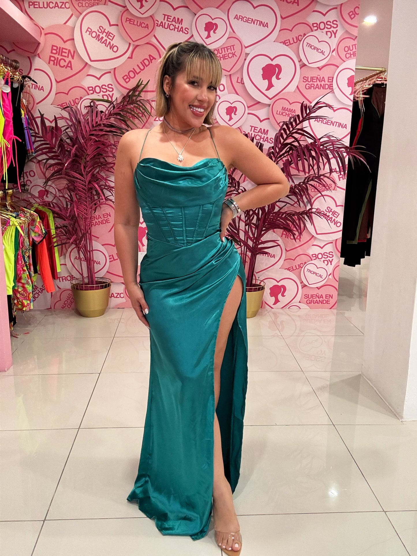 Satin Fiesta Long Dress