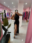 Satin Turtle neck Long dress