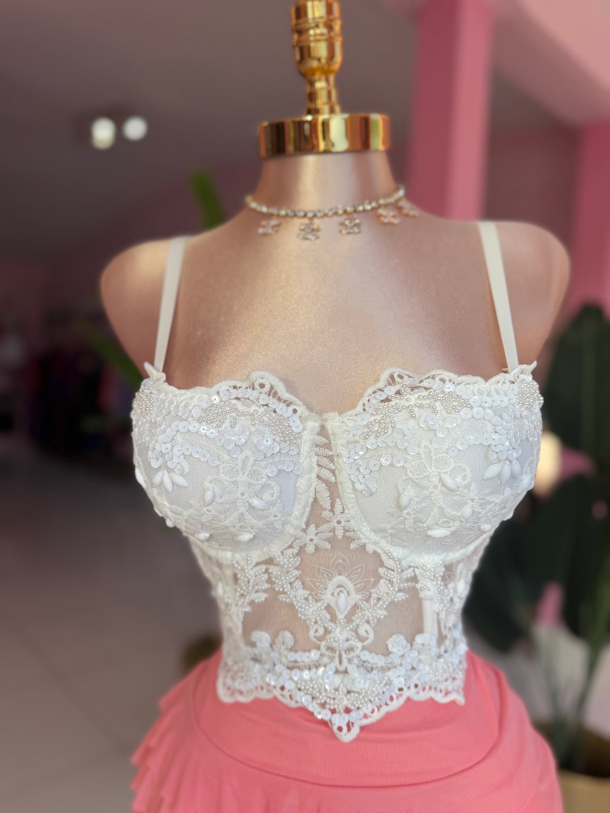 Fancy crop corset