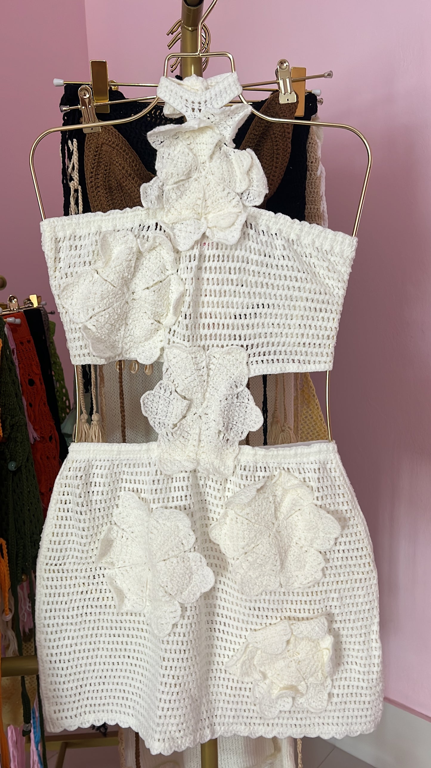 Flower knitted dress