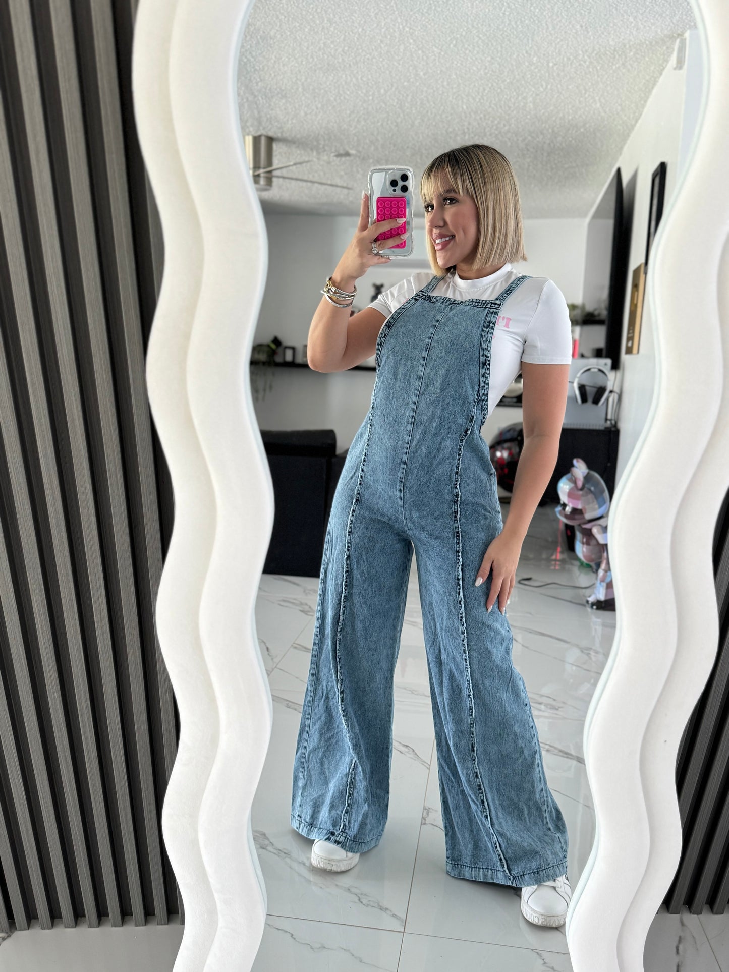 Denim mameluco