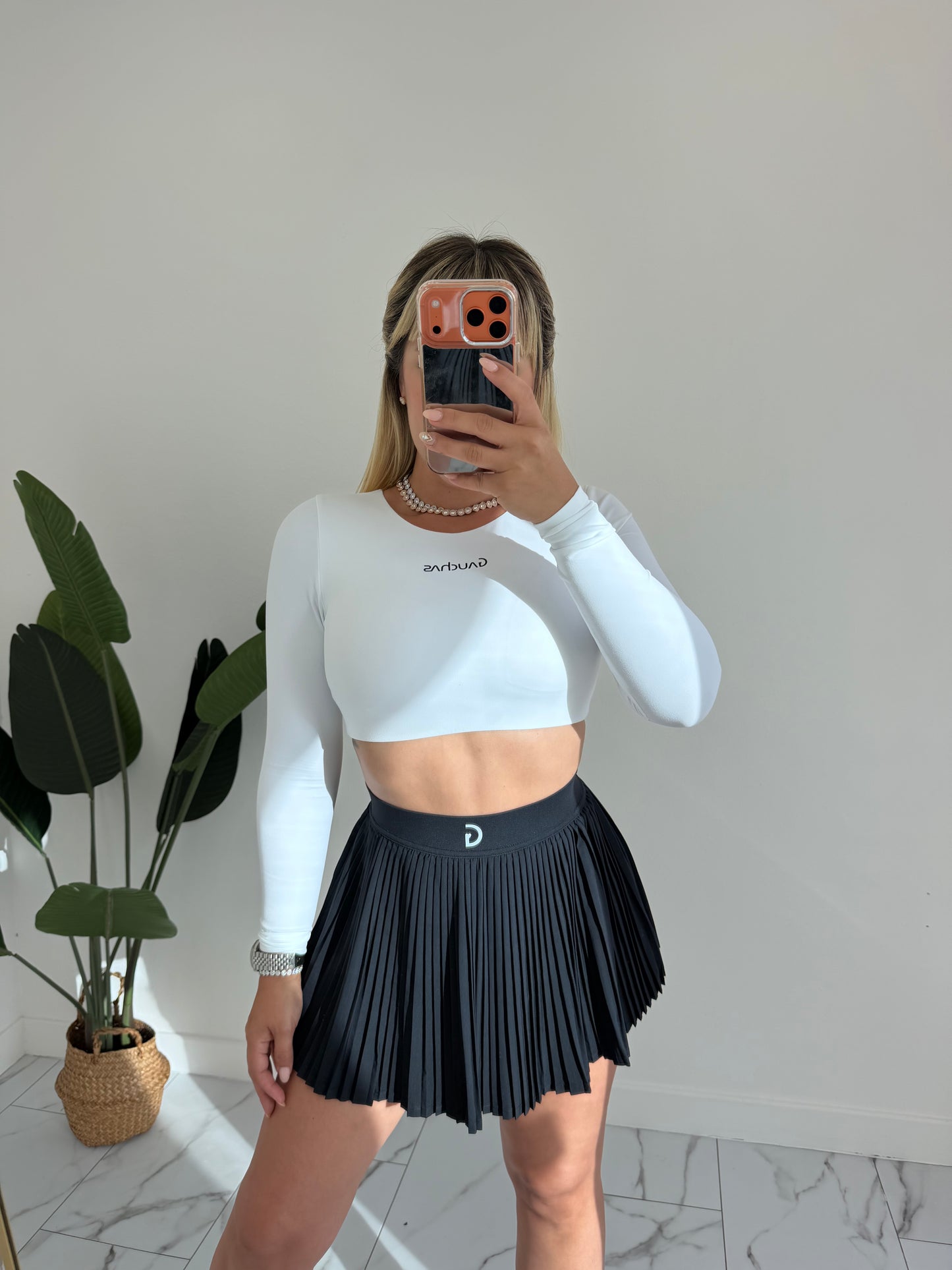 Manga larga crop sport top