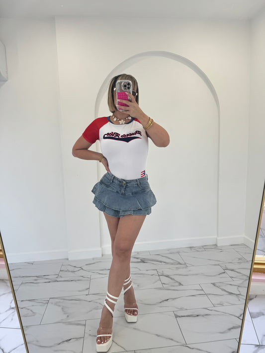 Mini skort denim