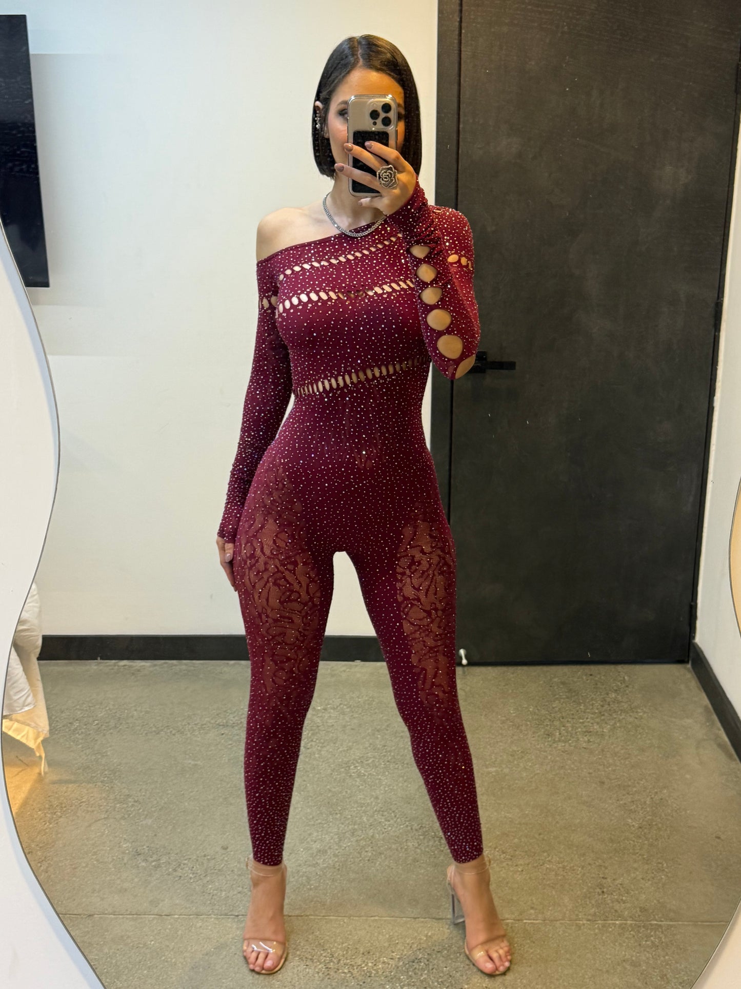 OS Rhinestone Jumpsuit