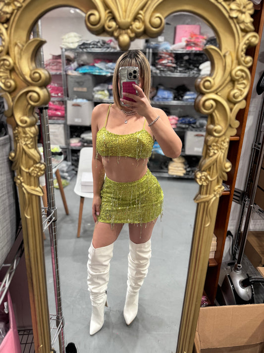 Green Sequins set