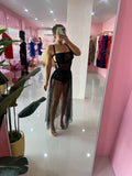 Black mesh Bodysuit L