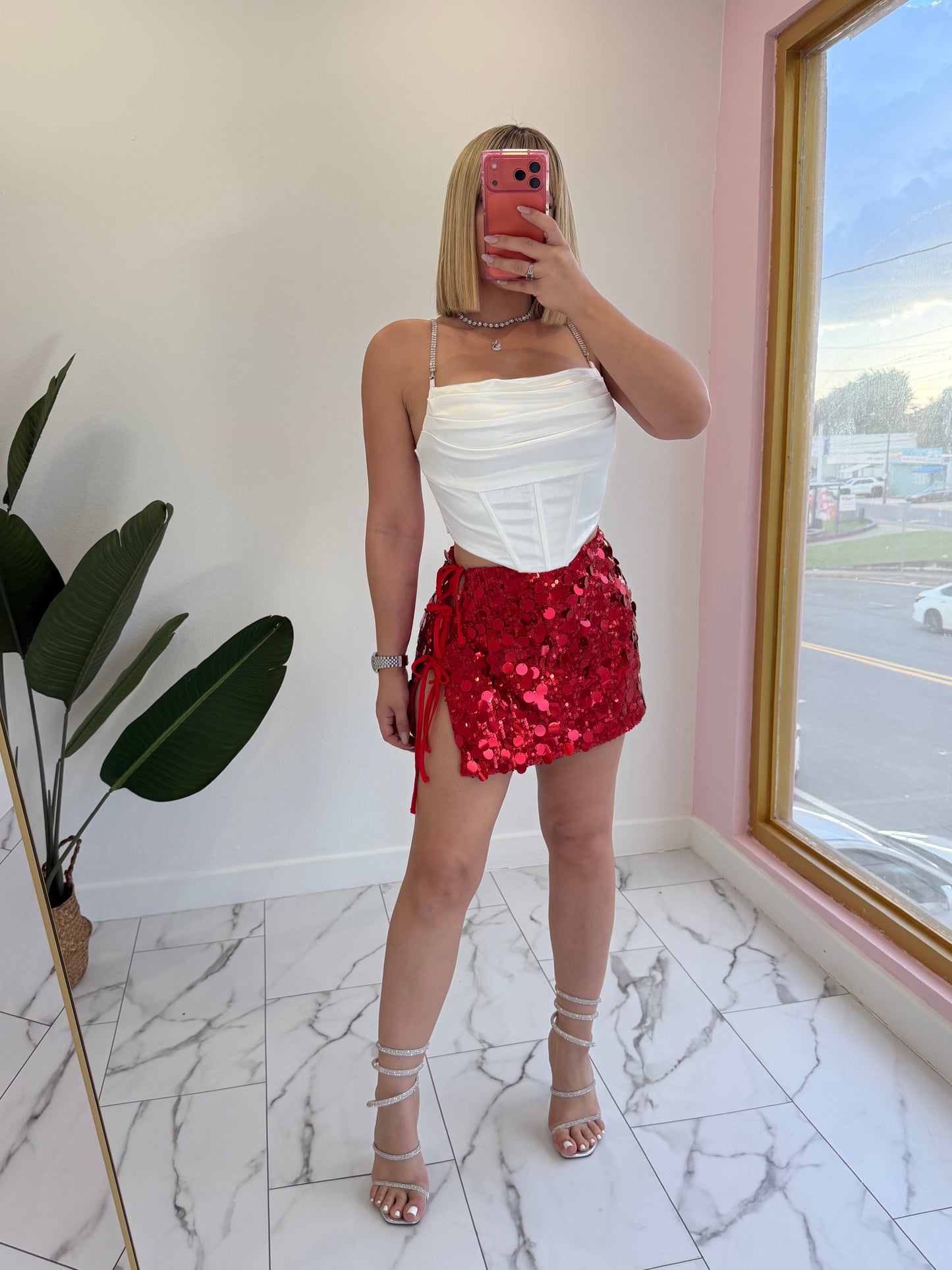 Satin Corset Rhinestone