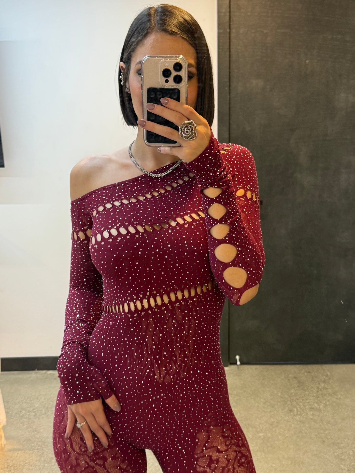 OS Rhinestone Jumpsuit