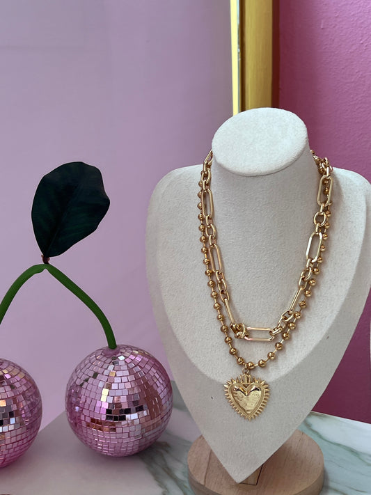 Collar Heart Gold set