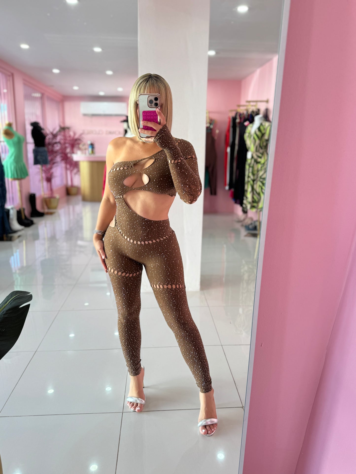 OS Sexy Rhinestone Jumpsuit